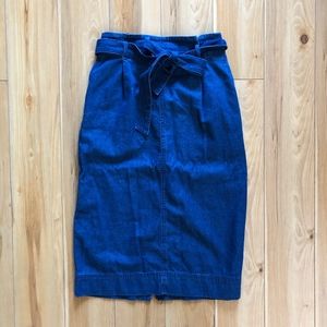 Uniqlo denim midi pencil skirt